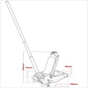 Sealey Low Profile Long Reach Trolley Jack with Rocket Lift 3 Tonne 3000SER Sealey - Dynamic Drive