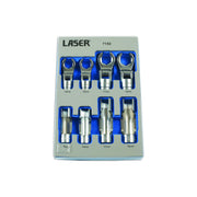 Laser Window Socket & Crows Foot Wrench Set 3/8"D 8pc 7152 Laser - Dynamic Drive