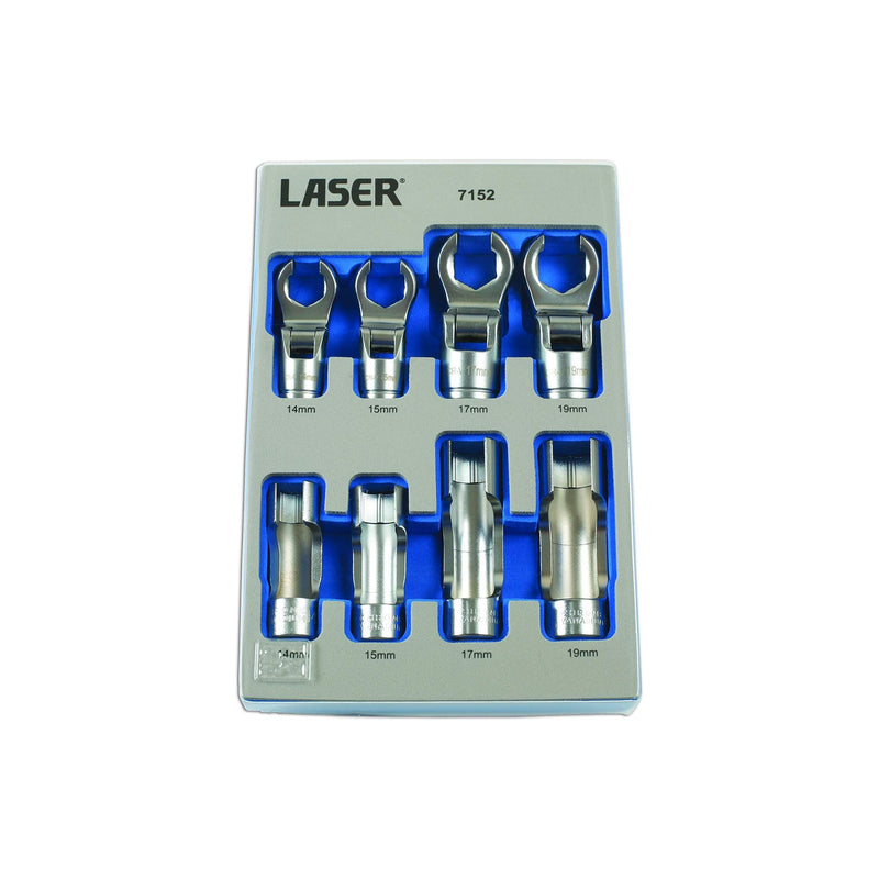 Laser Window Socket & Crows Foot Wrench Set 3/8"D 8pc 7152 Laser - Dynamic Drive