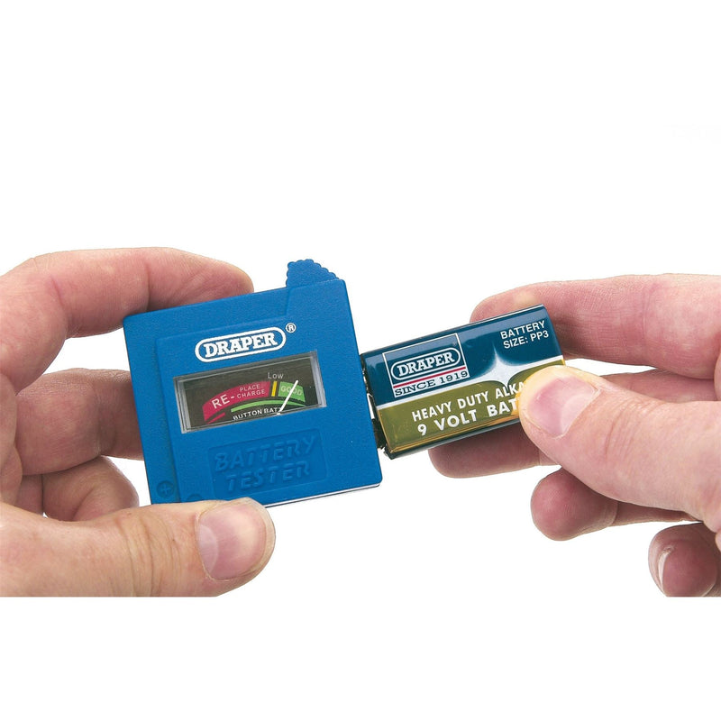Draper 9V Multi-purpose Battery Tester, AAA, AA, AA, C, D, and Button Cell 64514 Draper - Dynamic Drive