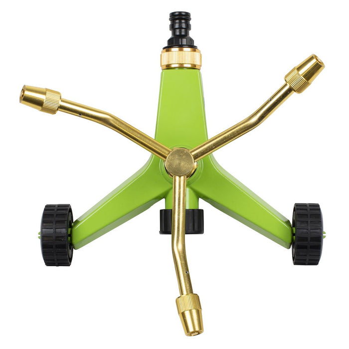 Sealey 3-Arm Brass Sprinkler with Metal Wheeled Base JS2032 Sealey - Dynamic Drive