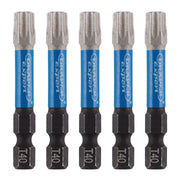Draper Expert TX-STAR Impact Screwdriver Bits, T40 x 50mm, 1/4" Hex (Pack of 5) Draper - Dynamic Drive