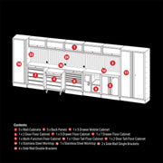 Draper BUNKER Modular Storage Combo with Stainless Steel Worktop (25 Piece) Draper - Dynamic Drive