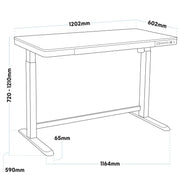 Dellonda Single Motor Electric Desk with Control Panel USB Port & Drawer Dellonda - Dynamic Drive