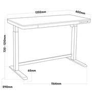 Dellonda Single Motor Electric Desk with Control Panel USB Port & Drawer Dellonda - Dynamic Drive