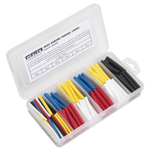 Sealey Heat Shrink Tubing Assortment 190pc 50mm Mixed Colours HST50MC Sealey - Dynamic Drive