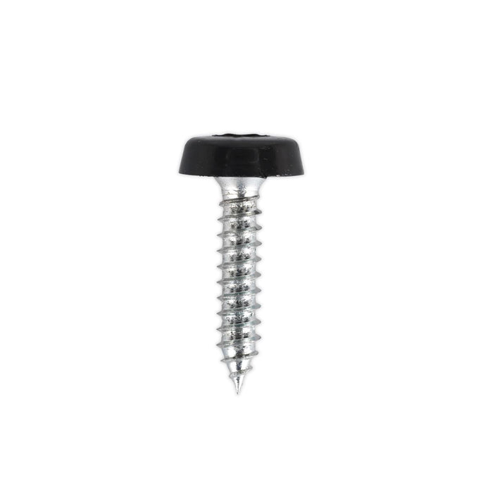 Sealey Numberplate Screw Plastic Enclosed Head 4.8 x 24mm Black Pack of 50 PTNP7 Sealey - Dynamic Drive