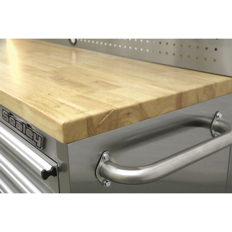 Sealey Mobile Stainless Steel Tool Cabinet 10 Drawer with Backboard & 2 Wall Cup Sealey - Dynamic Drive