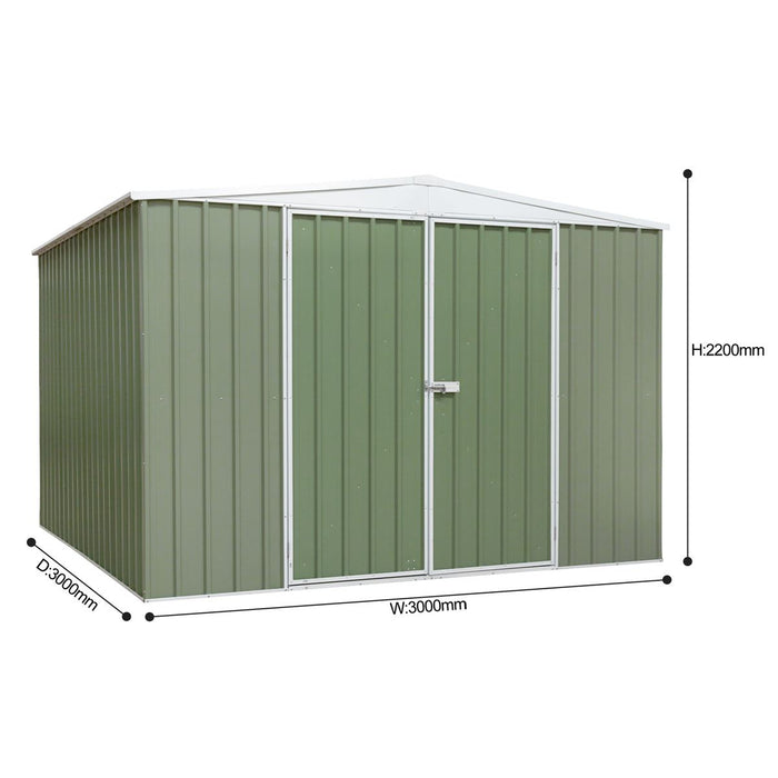 Dellonda Galvanised Steel Metal Garden Shed - Green Dellonda  - Dynamic Drive