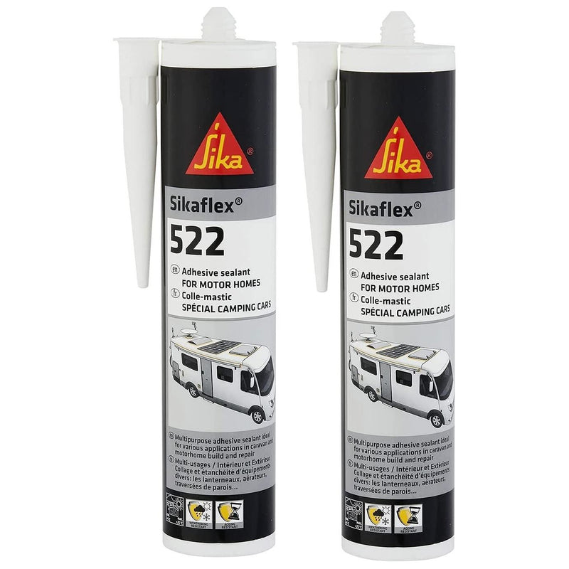 2x Sika Sikaflex 522 512 Caravan Sealer Sealant WHITE Bonding 310ml Motorhome Sika  - Dynamic Drive