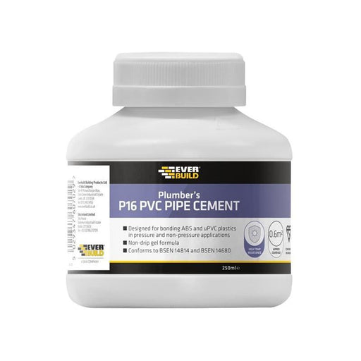 Everbuild Sika P16 Plumber's PVC Pipe Cement 250ml Everbuild Sika - Dynamic Drive