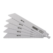 Draper Bi-metal Reciprocating Saw Blades for Metal, 150mm, 10tpi (Pack of 5) Draper - Dynamic Drive