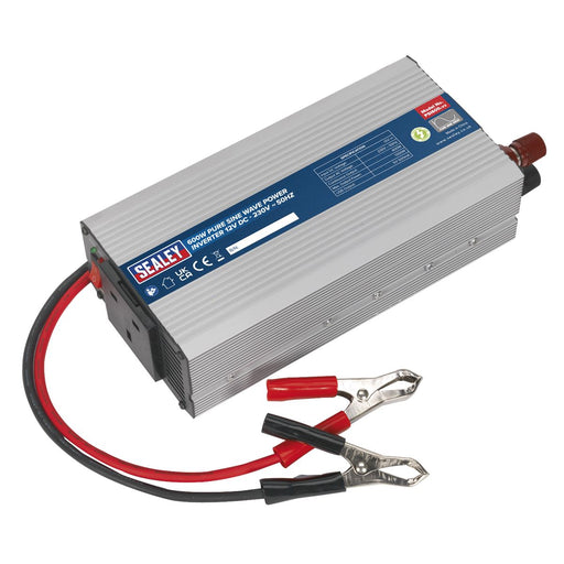 Sealey Power Inverter Pure Sine Wave 600W 12V DC 230V ~ 50Hz PSI600 Sealey - Dynamic Drive