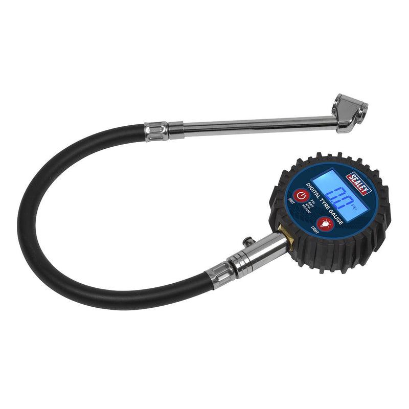 Sealey Digital Tyre Pressure Gauge with Twin Push-On Connector TST003 Sealey - Dynamic Drive