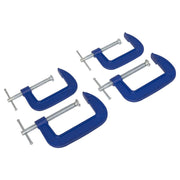Sealey G-Clamp Set 75mm & 100mm 4pc AK6003SET Sealey - Dynamic Drive