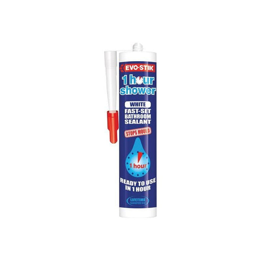 Evo-Stik 1 Hour Shower Sealant White 310ml EVO-STIK - Dynamic Drive
