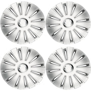 14" 4 x Alloy Look Grey & Silver Multi-Spoke Wheel Trims Hub Caps Covers Simply  - Dynamic Drive