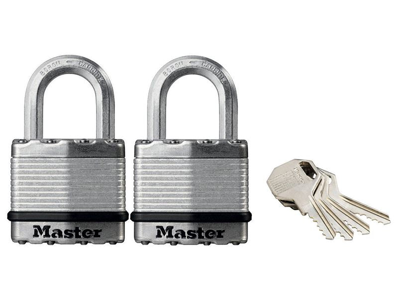 Master Lock Excell™ Laminated Steel 45mm Padlock - 24mm Shackle - Keyed Alike x 2 Master Lock - Dynamic Drive