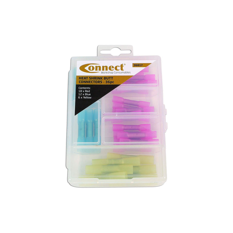 Connect Assorted Mini Box Heat Shrink Butt Connectors 36pc 36817 Tool Connection - Dynamic Drive