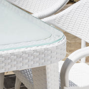 Dellonda Dining Tables with Tempered Glass Top 150 x 90 x 76cm - Ivory White Dellonda - Dynamic Drive