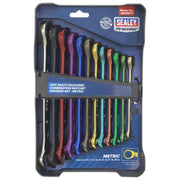 Sealey Combination Ratchet Spanner Set 12pc Multi-Coloured Metric Sealey - Dynamic Drive