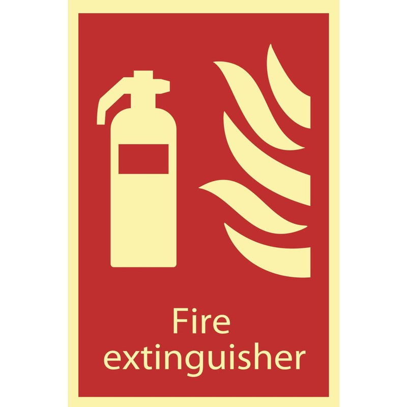Draper Glow In The Dark 'Fire Extinguisher' Fire Equipment Sign 72598 Draper - Dynamic Drive