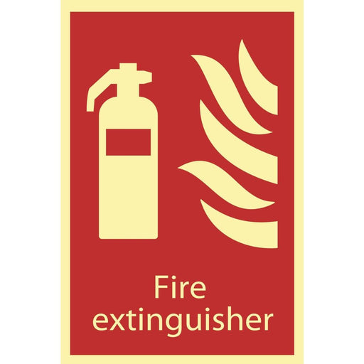 Draper Glow In The Dark 'Fire Extinguisher' Fire Equipment Sign 72598 Draper - Dynamic Drive
