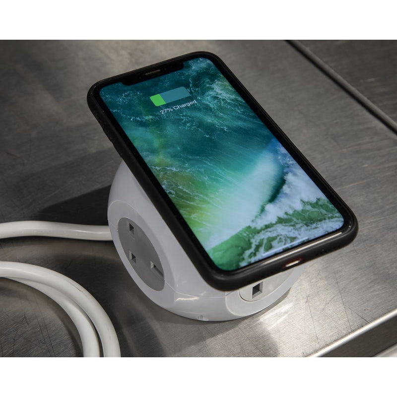 Sealey Extension Cable Cube 1.4m 3 x 230V & 3 x USB Sockets & Wireless Charging Sealey - Dynamic Drive