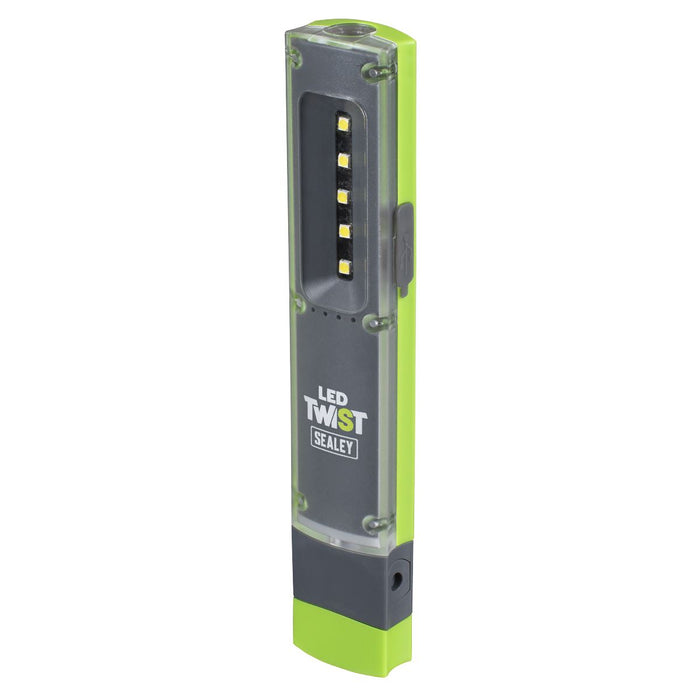 Sealey LED Twist Rechargeable Inspection Light 1W & 1W SMD LED201G Sealey - Dynamic Drive
