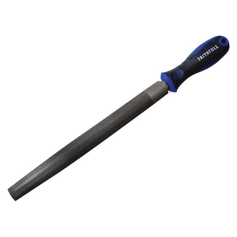Faithfull Handled Half-Round Second Cut Engineers File 250mm (10in) Faithfull - Dynamic Drive