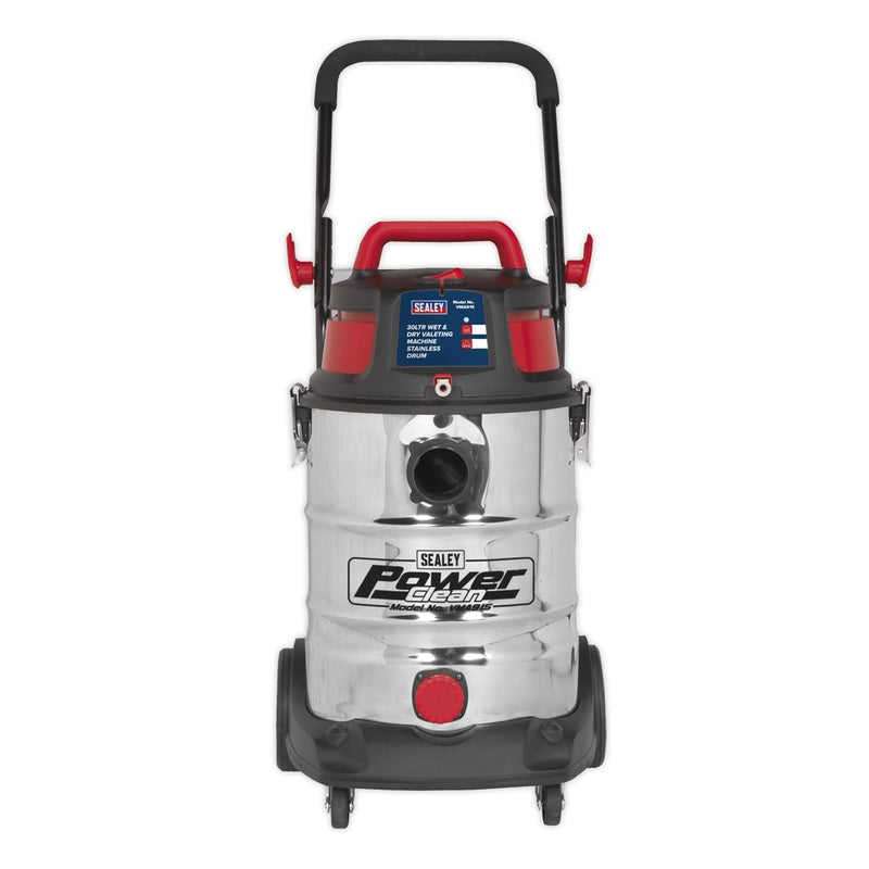Sealey Valet Machine Wet & Dry 30L Stainless Drum VMA915 Sealey - Dynamic Drive