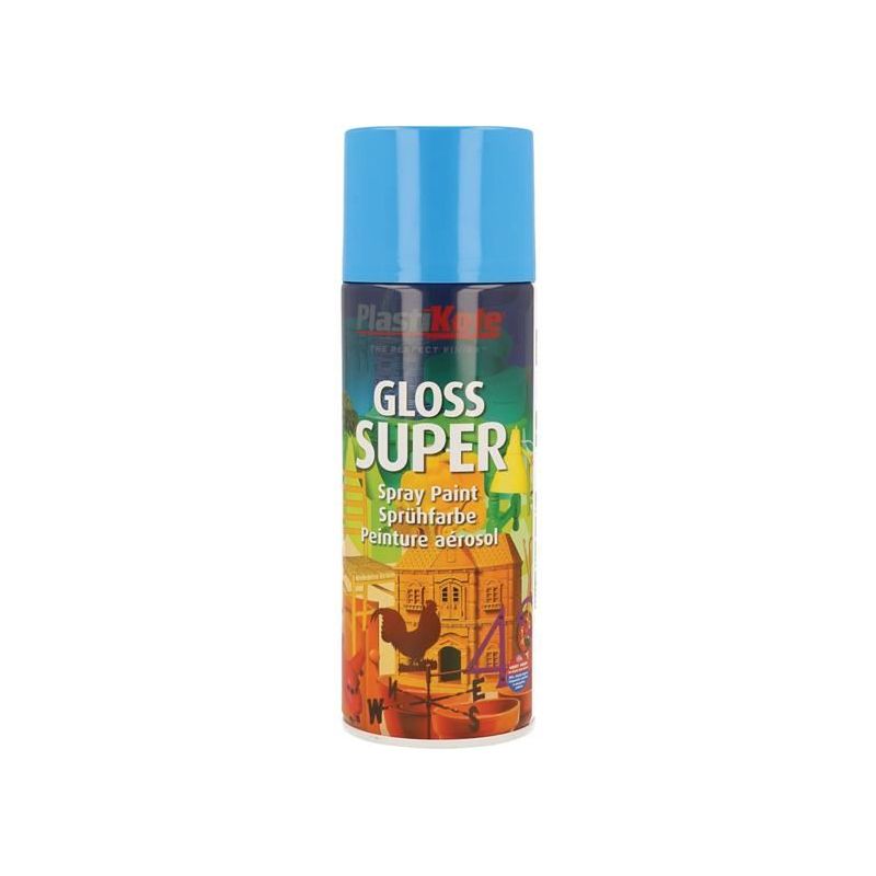 Plastikote Gloss Super Spray Light Blue 400ml PlastiKote - Dynamic Drive