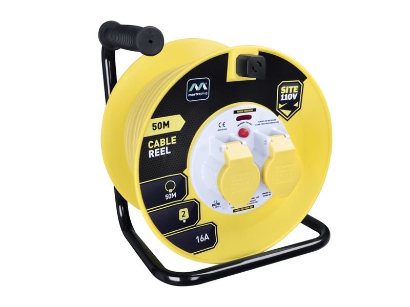 Masterplug Cable Reel 110V 16A Thermal Cut-Out 50m Masterplug - Dynamic Drive