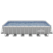 Dellonda Steel Frame Rectangular Swimming Pool - Step Ladder & Filter Pump 25ft Dellonda - Dynamic Drive