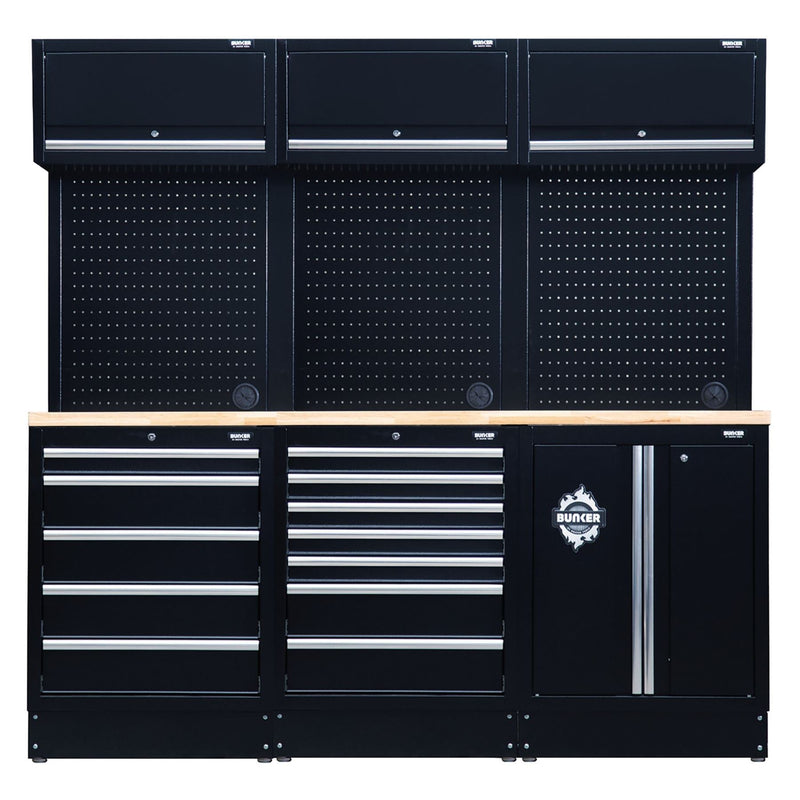 Draper BUNKER Modular Storage Combo with Hardwood Worktop (14 Piece) 04411 Draper - Dynamic Drive
