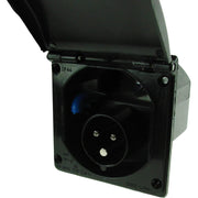240V 16Amp MAINS FLUSH FIT SOCKET- CARAVAN INLET - BLACK - MP5985B Maypole  - Dynamic Drive