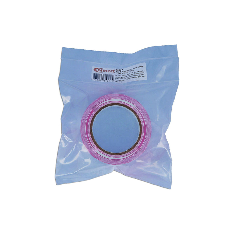 Connect Red & White Barrier Tape 50mm x 33m Adhesive 1pc 35367 Tool Connection - Dynamic Drive