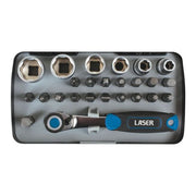 Laser Socket and Bit Set 1/4"D 26pc 6555 Laser - Dynamic Drive