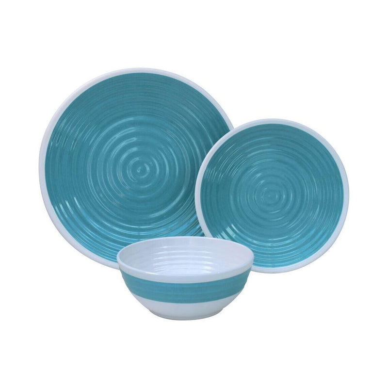 Outdoor Revolution Premium 12pc Melamine Plate and Bowl Set Pastel Blue Outdoor Revolution  - Dynamic Drive