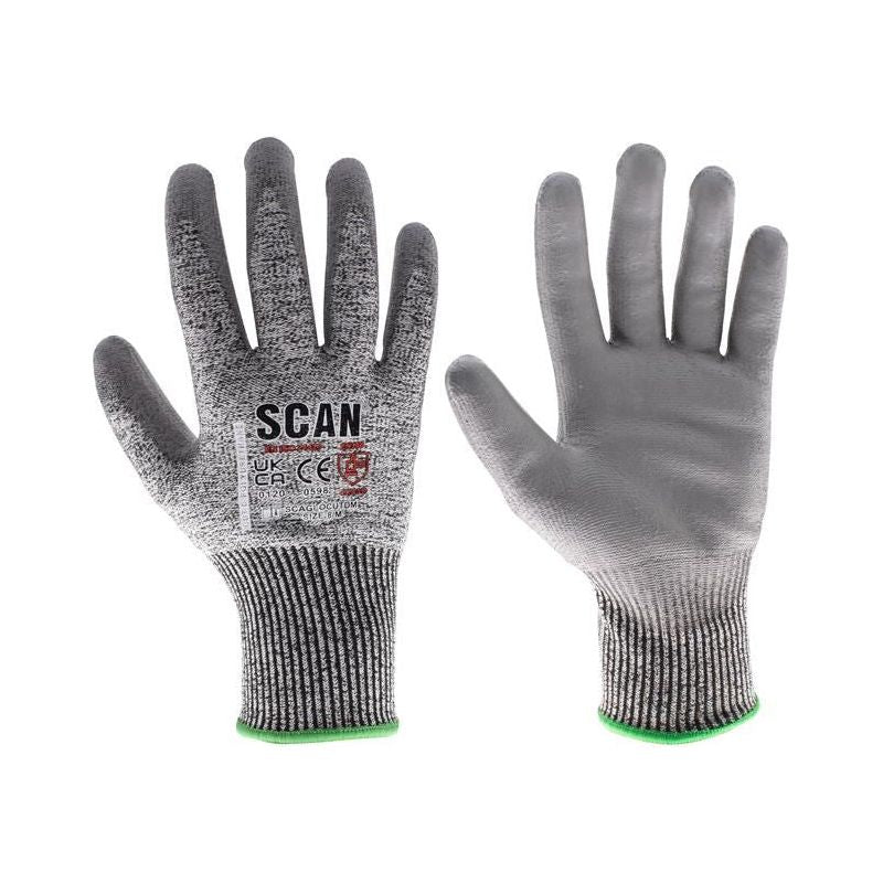 Scan PU Palm Cut D Gloves - M (Size 8) Scan - Dynamic Drive