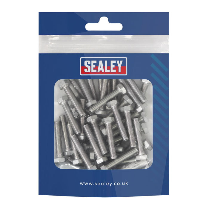 Sealey Stainless Steel Hex Head Set Screw DIN 933 - M5 X 25 A2 - Pack of 50 S525 Sealey - Dynamic Drive