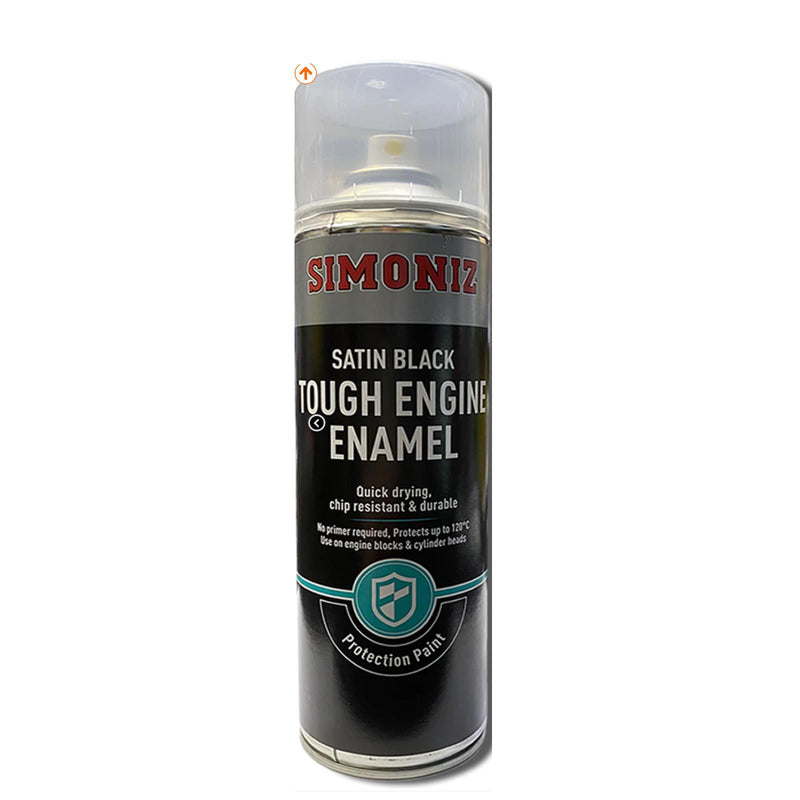 Simoniz Large Tough Satin Black Aerosol Car Auto Spray Paint 500ml SIMVHT51D Simoniz - Dynamic Drive