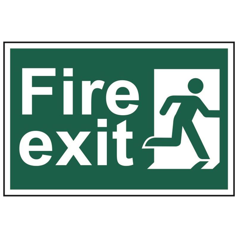 Scan Fire Exit Man Running Right - PVC Sign 300 x 200mm Scan - Dynamic Drive