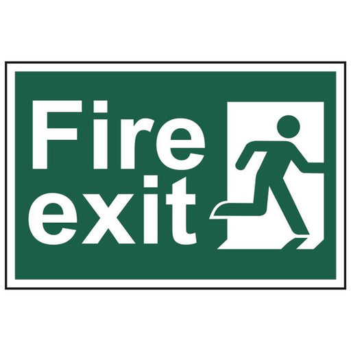 Scan Fire Exit Man Running Right - PVC Sign 300 x 200mm Scan - Dynamic Drive