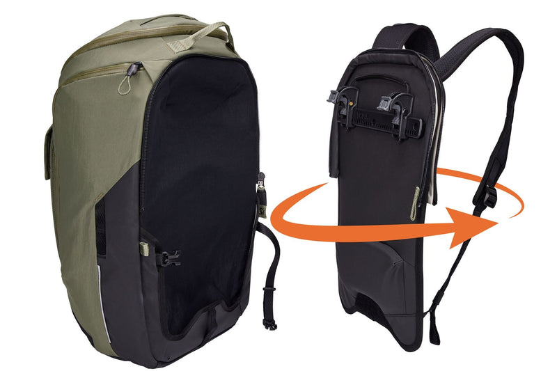 Thule Paramount hybrid bike pannier and backpack 26L green Thule - Dynamic Drive