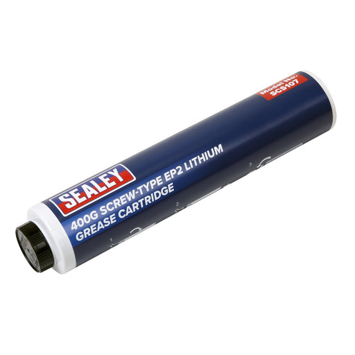 Sealey Screw-Type EP2 Lithium Grease Cartridge 400g SCS107 Sealey - Dynamic Drive
