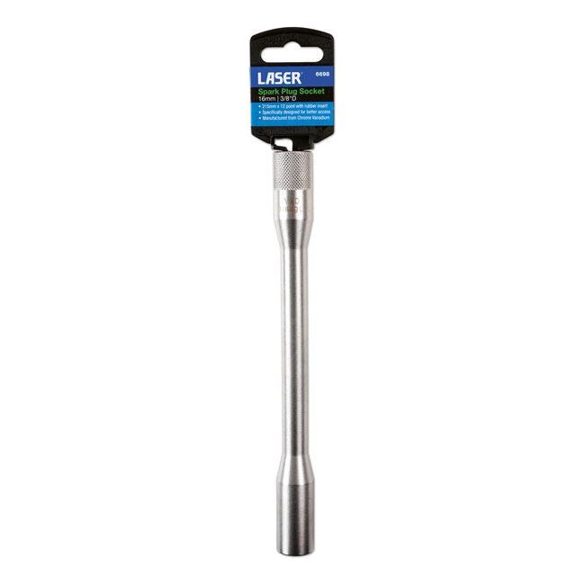 Laser Long Spark Plug Socket 3/8"D 16mm 6698 Laser - Dynamic Drive