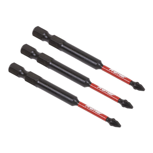Sealey Pozi #1 Impact Power Tool Bits 75mm 3pc AK8257 Sealey - Dynamic Drive