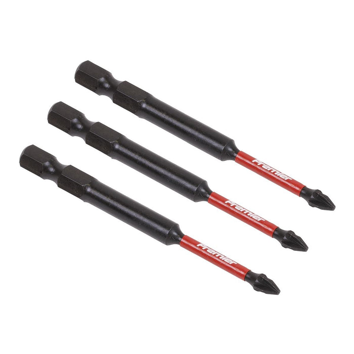 Sealey Pozi #1 Impact Power Tool Bits 75mm 3pc AK8257 Sealey - Dynamic Drive