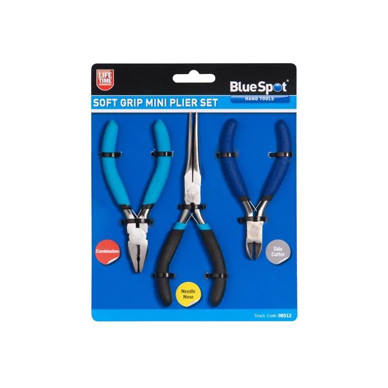 Bluespot Tools Soft Grip Mini Plier Set, 3 Piece BlueSpot Tools - Dynamic Drive